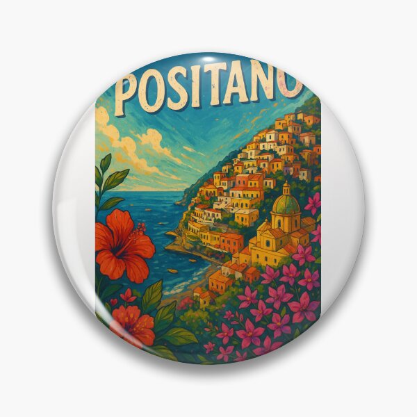 Item preview,  Positano Italy Floral Coastline View designed and sold by Places On Earth.
