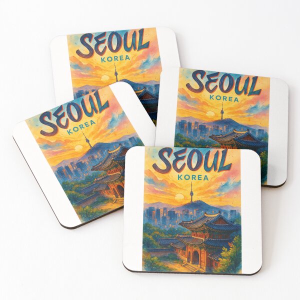 Item preview,  Seoul South Korea Sunset Skyline and Temple designed and sold by Places On Earth.