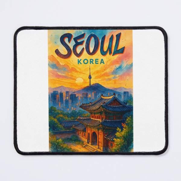 Item preview, Seoul South Korea Sunset Skyline and Temple designed and sold by Places On Earth.