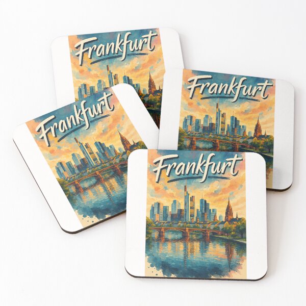 Item preview, Frankfurt Germany Sunset View with River and Skyline designed and sold by Places On Earth.