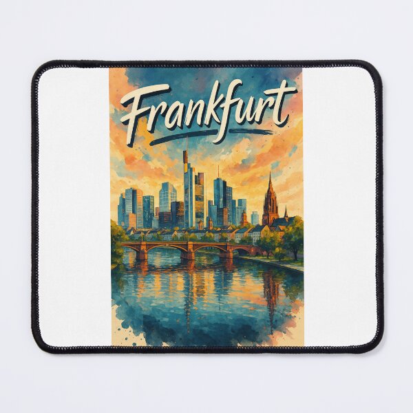 Item preview, Frankfurt Germany Sunset View with River and Skyline designed and sold by Places On Earth.