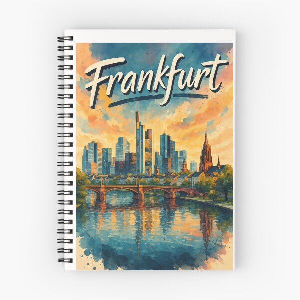 Item preview, Frankfurt Germany Sunset View with River and Skyline designed and sold by Places On Earth.