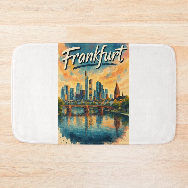 Item preview, Frankfurt Germany Sunset View with River and Skyline designed and sold by Places On Earth.