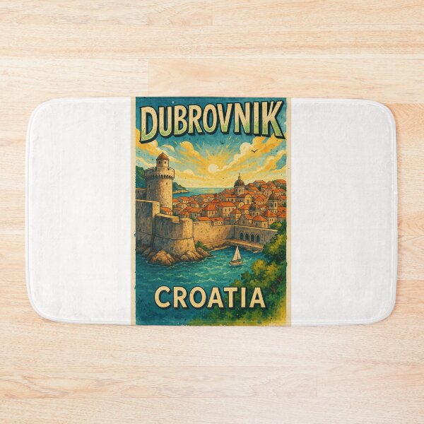 Item preview,  Dubrovnik Croatia Harbor and City Walls View designed and sold by Places On Earth.