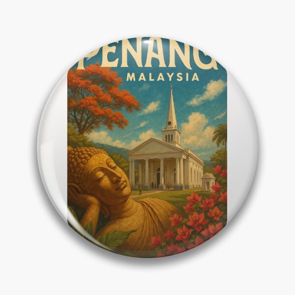 Item preview,  Penang Malaysia Colonial Landmark and Buddha Garden designed and sold by Places On Earth.