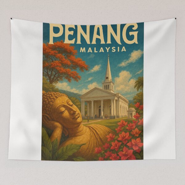 Item preview,  Penang Malaysia Colonial Landmark and Buddha Garden designed and sold by Places On Earth.