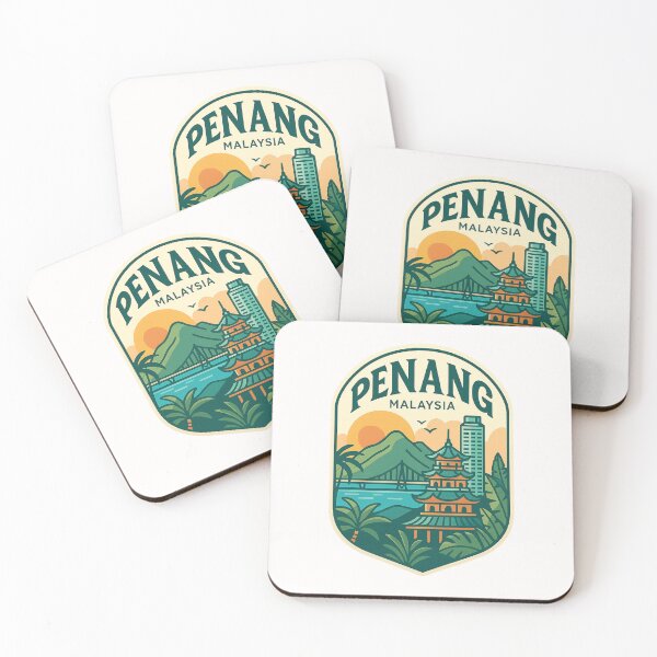Item preview, Penang Malaysia Skyline and Pagoda Coastal Scene designed and sold by Places On Earth.