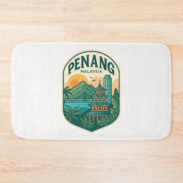 Item preview, Penang Malaysia Skyline and Pagoda Coastal Scene designed and sold by Places On Earth.