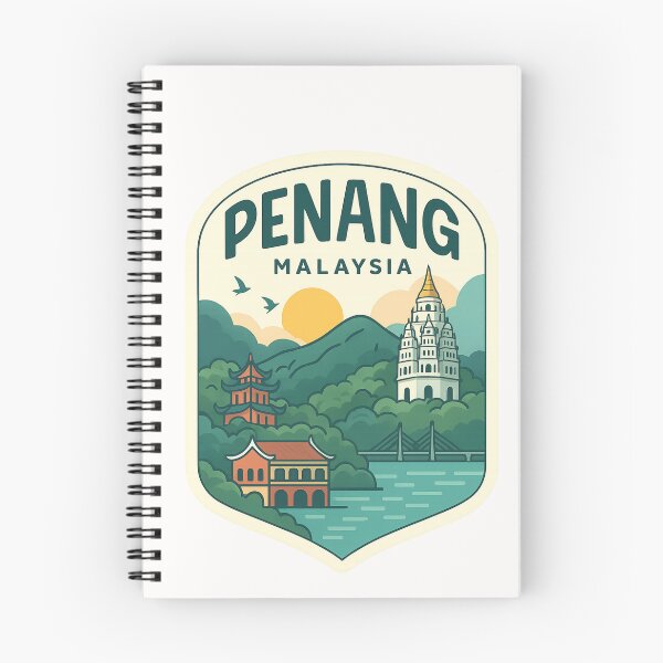 Item preview,  Penang Malaysia Kek Lok Si and Mountain Bridge Badge designed and sold by Places On Earth.
