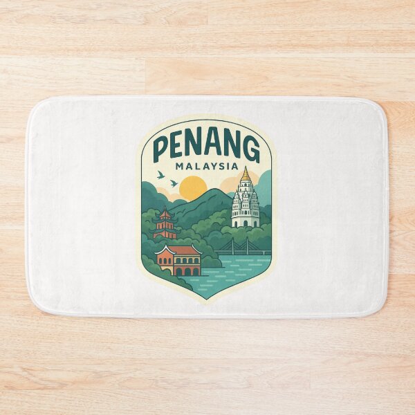 Item preview,  Penang Malaysia Kek Lok Si and Mountain Bridge Badge designed and sold by Places On Earth.