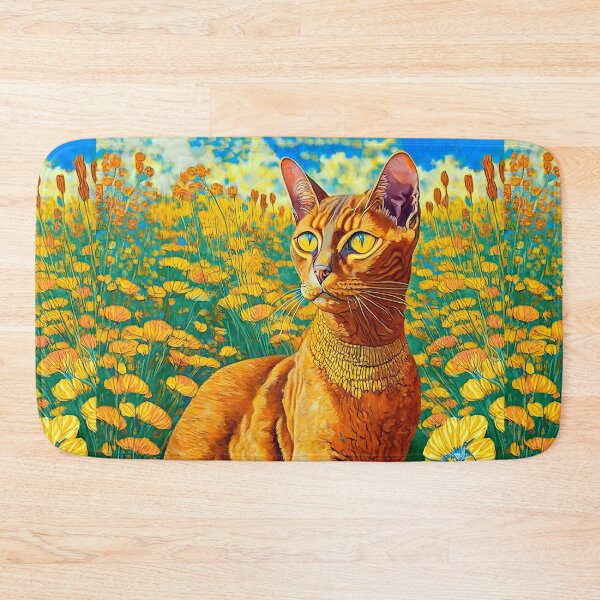 Item preview, Gilded Abyssinian: Klimt-Inspired Feline in Floral Opulence designed and sold by LanaGustavsson.