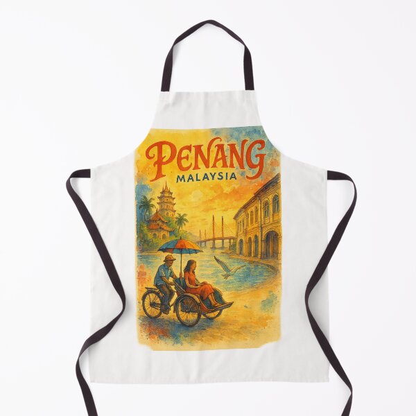 Item preview,  Penang Malaysia Trishaw and Kek Lok Si Street Scene designed and sold by Places On Earth.