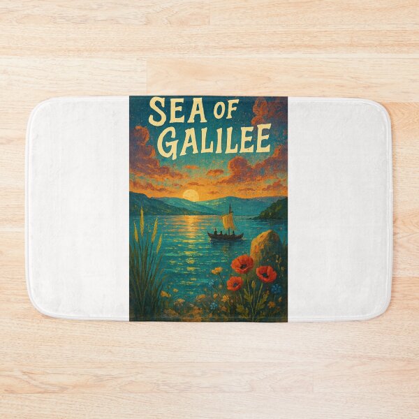 Item preview,  Sea of Galilee Sunset Boat and Wildflowers Israel designed and sold by Places On Earth.