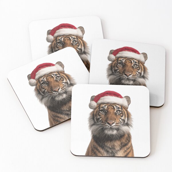 Item preview, Festive Sumatran Tiger in Santa Hat designed and sold by LazyOwlStore.
