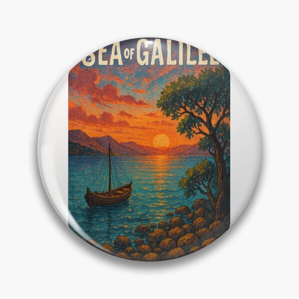 Item preview,  Sea of Galilee Rocky Shoreline and Sunset Boat designed and sold by Places On Earth.