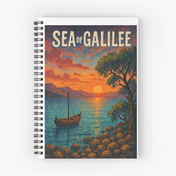 Item preview,  Sea of Galilee Rocky Shoreline and Sunset Boat designed and sold by Places On Earth.