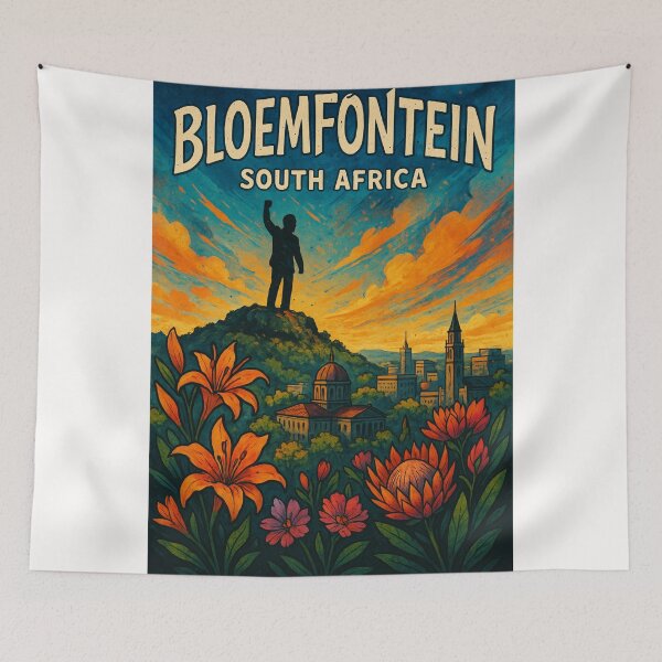 Item preview,  Bloemfontein South Africa Skyline and Naval Hill Statue designed and sold by Places On Earth.