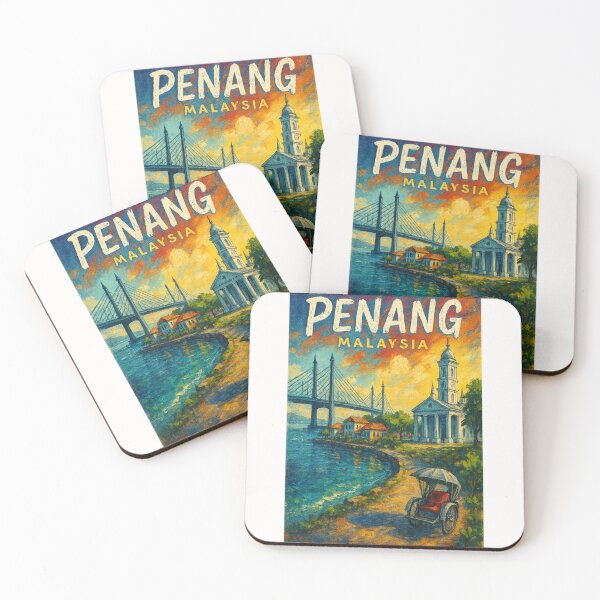 Item preview, Penang Malaysia Colonial Church and Waterfront Bridge designed and sold by Places On Earth.