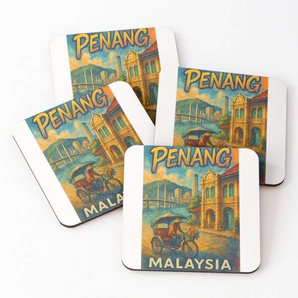 Item preview,  Penang Malaysia Trishaw and George Town Skyline designed and sold by Places On Earth.