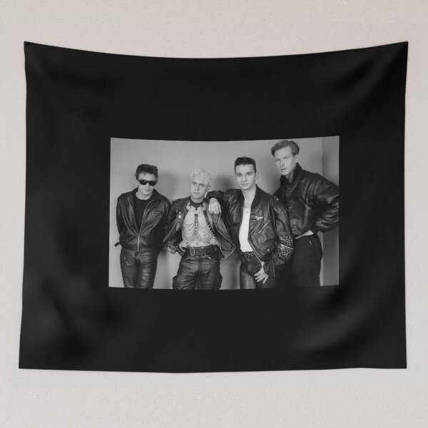 Item preview, Depeche Mode Retro Black & White Band Portrait – Classic 80s Rock Aesthetic designed and sold by Lexie Reed.