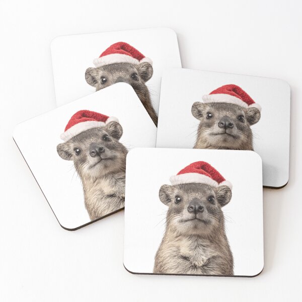 Item preview, Festive Tree Hyrax in Santa Hat designed and sold by LazyOwlStore.