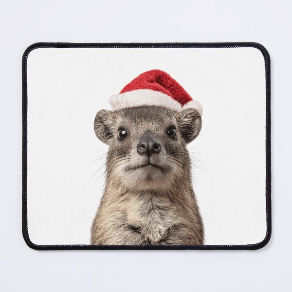 Item preview, Festive Tree Hyrax in Santa Hat designed and sold by LazyOwlStore.