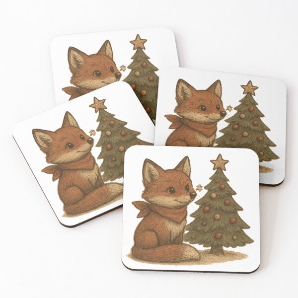 Item preview, Cute Christmas Fox with Tree designed and sold by photoparadise22.