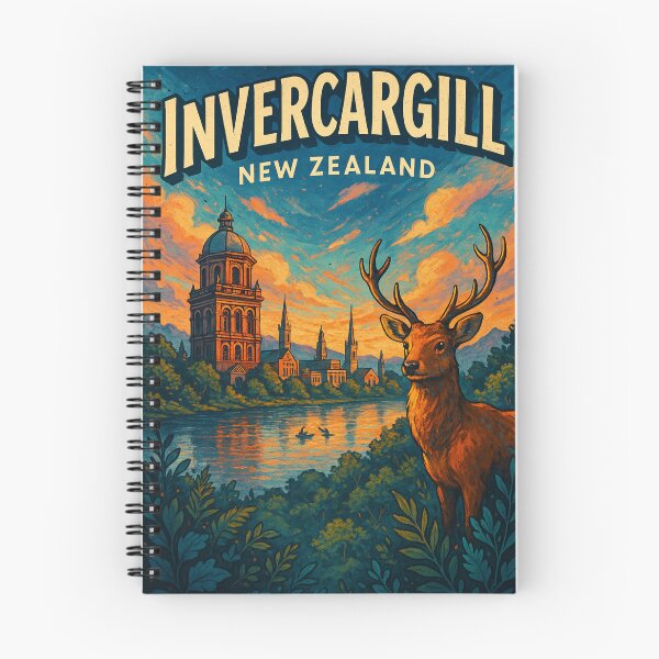 Item preview, Invercargill Stag and Cathedral Skyline - New Zealand designed and sold by Aryabek.