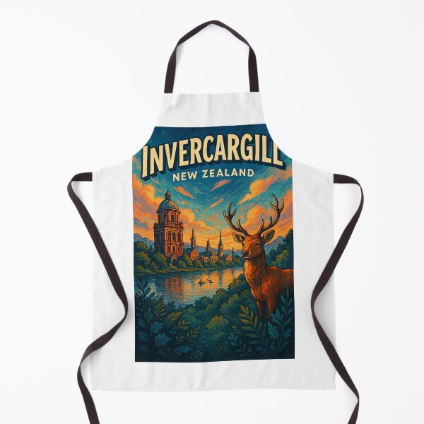 Item preview, Invercargill Stag and Cathedral Skyline - New Zealand designed and sold by Aryabek.