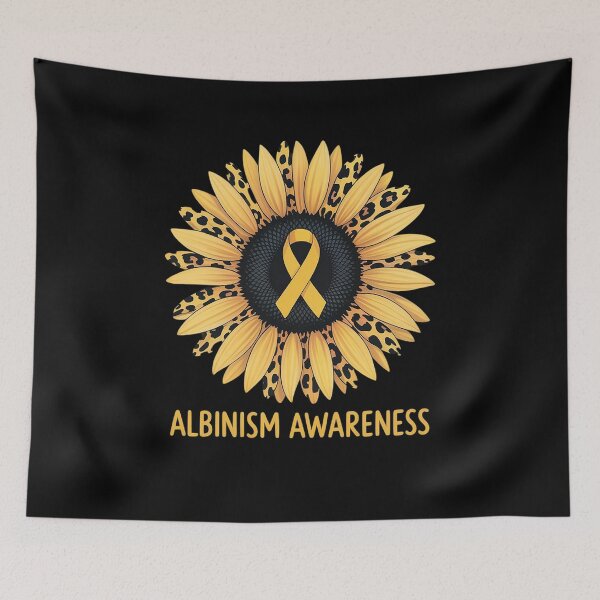 Item preview, Leopard Sunflower Albinism Awareness Yellow Ribbon designed and sold by milanforbes.