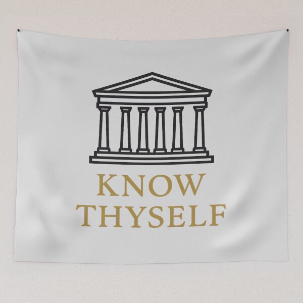 Item preview, Know Thyself Inspirational Ancient Wisdom Quote designed and sold by Retr0Tshirts.