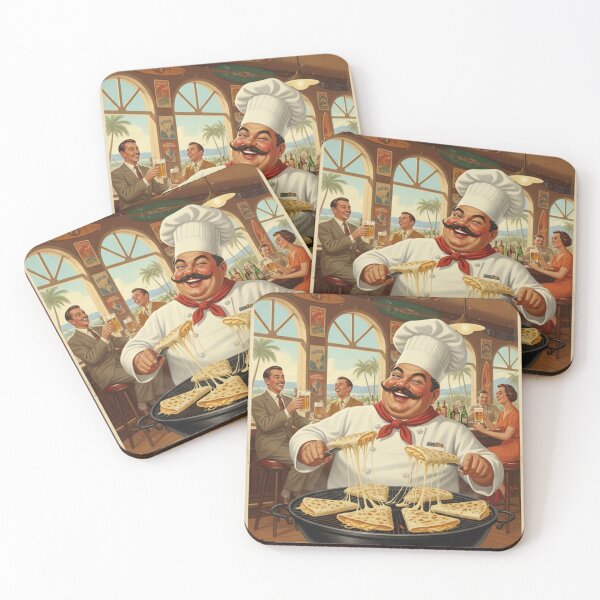 Item preview, "CHEESE QUESADILLA HEAVEN!" – Vintage 1950s California Bar Chef Poster designed and sold by Cozy-Old-Pub.