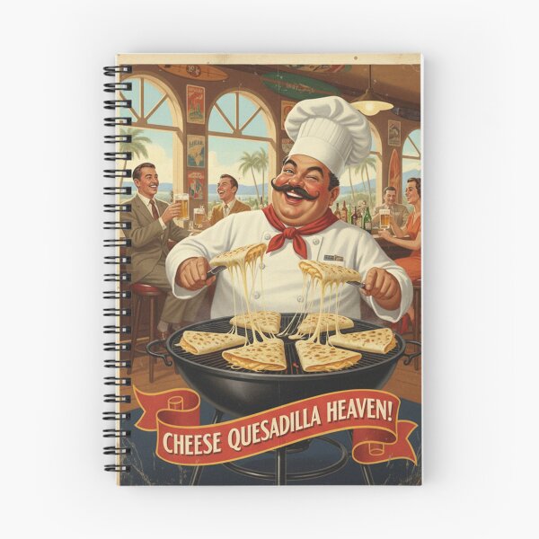 Item preview, "CHEESE QUESADILLA HEAVEN!" – Vintage 1950s California Bar Chef Poster designed and sold by Cozy-Old-Pub.