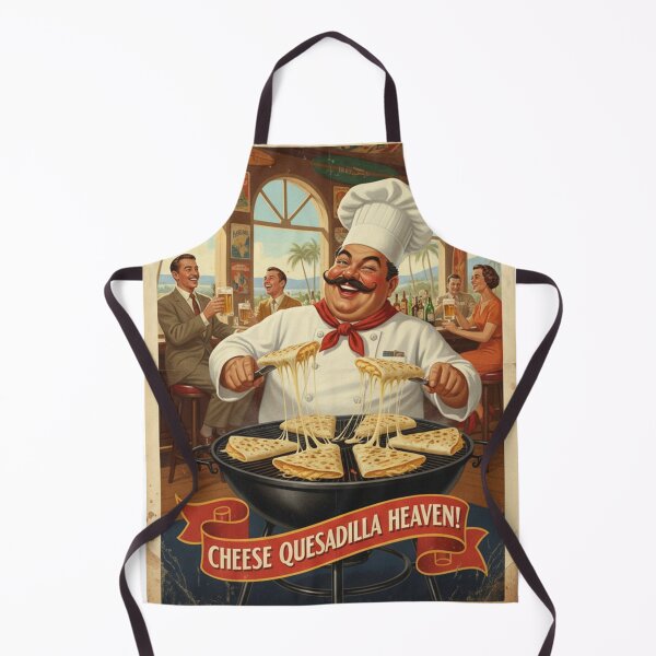 Item preview, "CHEESE QUESADILLA HEAVEN!" – Vintage 1950s California Bar Chef Poster designed and sold by Cozy-Old-Pub.