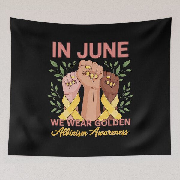 Item preview, In June we wear golden Albinism Awareness hand Presents designed and sold by estellaken.