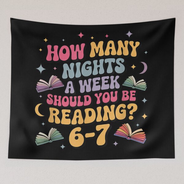 Item preview, Retro How Many Nights a Week Should You Be Reading 6-7 Books designed and sold by SuziLope.
