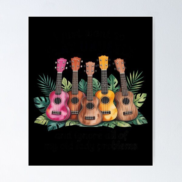 Item preview, i just Want to Play Ukulele and Ignore All of My Old Lady designed and sold by Idarmotar.