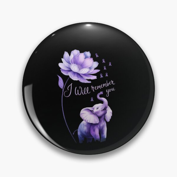 Item preview, I'll Remember For You Purple Elephant Alzheimer's Awareness 1 designed and sold by TiredPack.