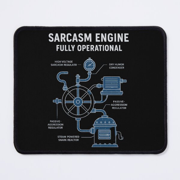 Item preview, Sarcasm Engine Blueprint – Funny Steampunk Diagram designed and sold by SidTastic .