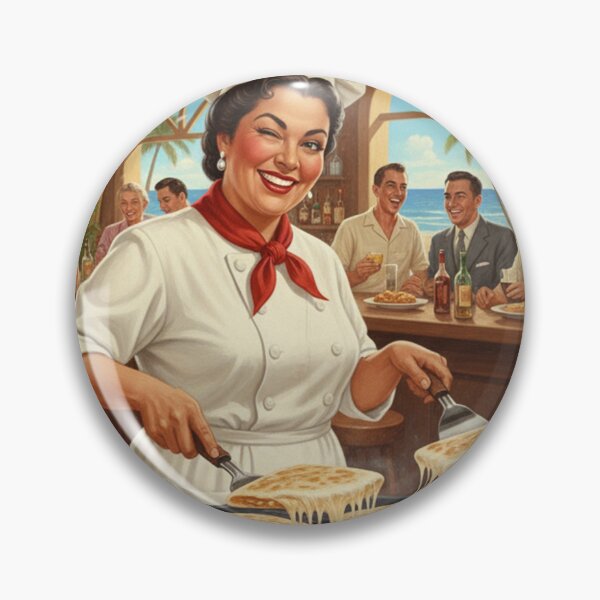 Item preview, "CHEESE QUESADILLA HEAVEN!" – Vintage 1950s California Mamasita Chef Poster designed and sold by Cozy-Old-Pub.