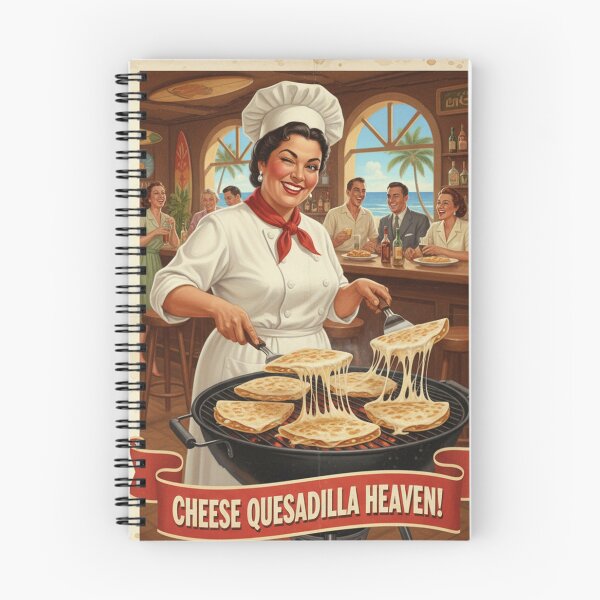 Item preview, "CHEESE QUESADILLA HEAVEN!" – Vintage 1950s California Mamasita Chef Poster designed and sold by Cozy-Old-Pub.