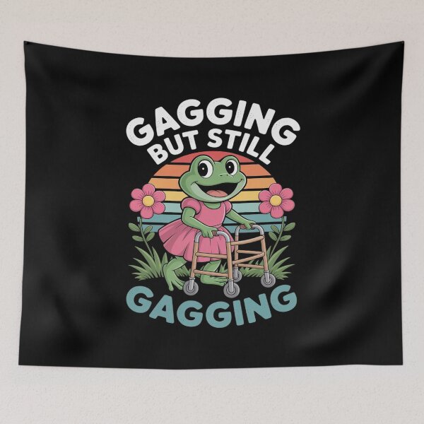 Item preview, Sagging But Still Gagging Frog Meme 12 designed and sold by HuValverdeArt.