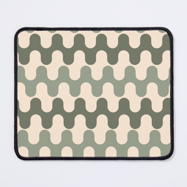 Item preview, Retro Geometric Wavy Stripes in Sage Green Shades designed and sold by enricadenicola.