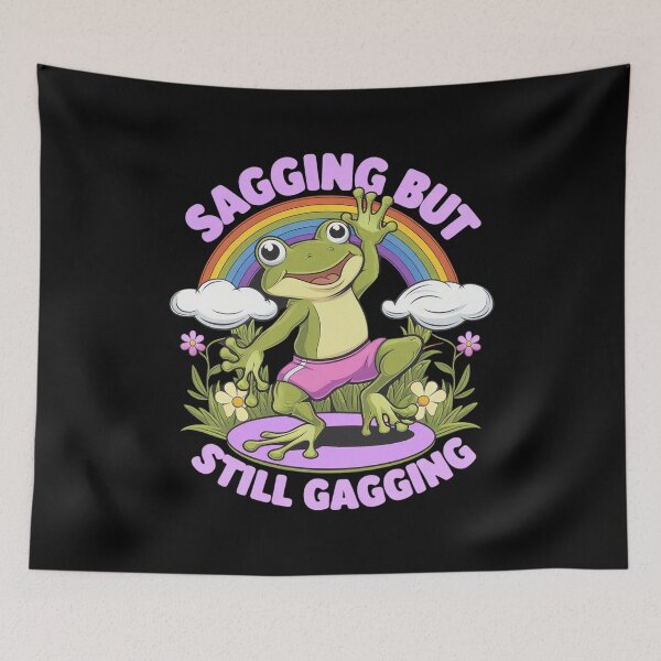 Item preview, Sagging But Still Gagging Frog Meme 15 designed and sold by HuValverdeArt.