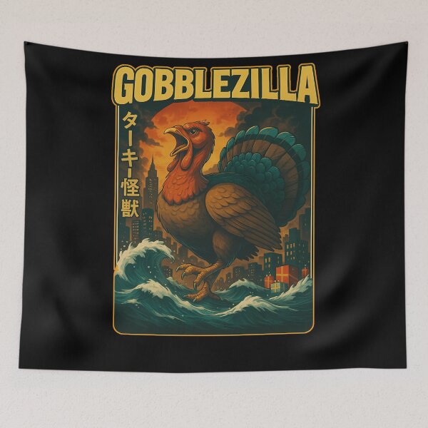 Item preview, Humor Retro Gobblezilla Happy Thanksgiving Funny Style Quote designed and sold by nguyenconguan80.