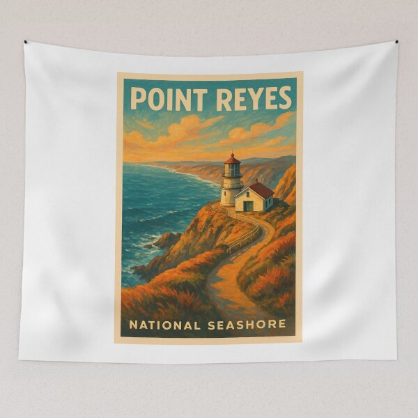 Item preview, Point Reyes Lighthouse Clifftop at Sunset designed and sold by Aryabek.