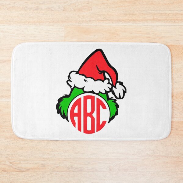 Item preview, Grinch – Cute Christmas Monogram Art with Festive Hat Design designed and sold by Aliyah Niko.