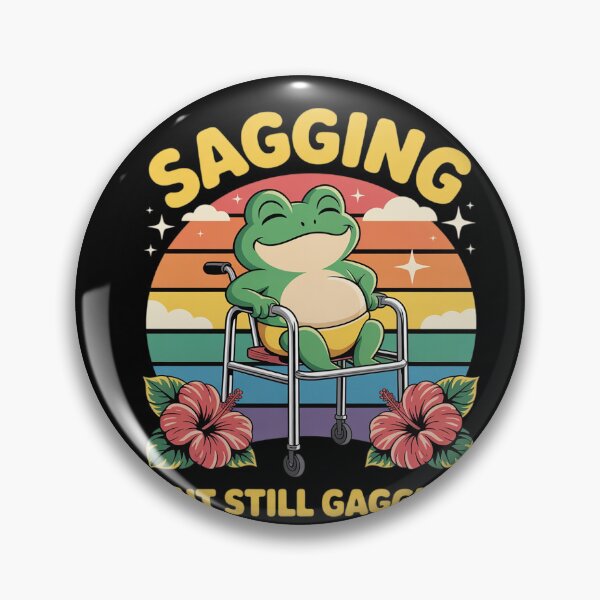 Item preview, Sagging But Still Gagging Frog Meme 19 designed and sold by HuValverdeArt.