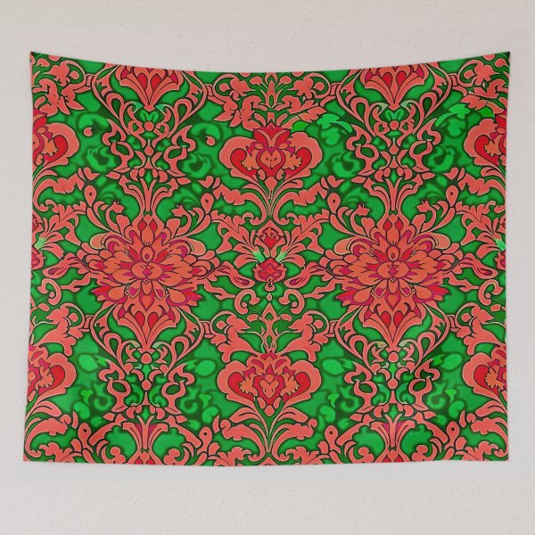 Item preview, Baroque Opulence: Red Floral Tapestry Digital Pattern designed and sold by LanaGustavsson.