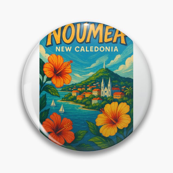 Item preview, Nouméa Harbor View with Hibiscus Blooms designed and sold by Aryabek.
